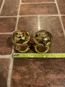 Royal Worcester Gold Gilt Style Ceramic Mushroom Salt & Pepper Shaker Pair UK - Picture 1 of 8