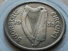 XF AU nice 1933 Ireland 1/2 Half CROWN 2s6d w Holder