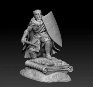 ⭐️ Tampl knight Soldiers resin 3D UnPAINTED. 54mm 1/32 Action Figurine ⭐️ - Picture 1 of 6