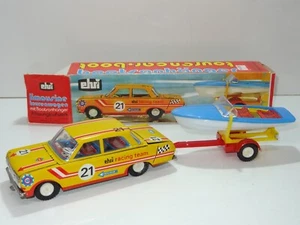 EHRI TINPLATE LITHO MOTOR OPEL REKORD & SPEEDBOAT ON TRAILER - East Germany - Picture 1 of 10