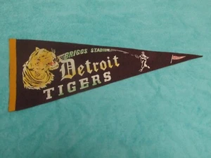 Banderín tamaño completo 1948 de Detroit Tigers ""Briggs Stadium"" de colección - Imagen 1 de 6