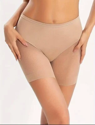 Unterhose 40 42 Langbein Shapewear Radlerhose beige Nylon Elasthan Slip neu - Bild 1 von 4