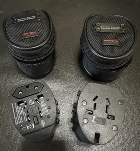 TWO TUMI - Luggage Electric Travel Adaptor Plug Ballistic Case - International - Picture 1 of 1