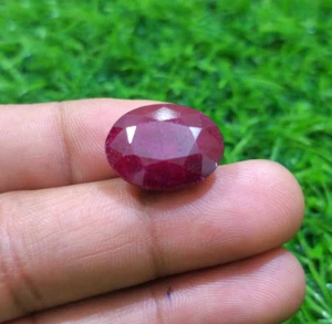 27.20 Crt 100% Natural Red Ruby Faceted Oval Loose Gemstone For Jewelry Making - Picture 1 of 9