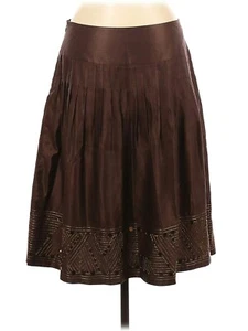 Alfani, Silk/Cotton Pleated Sequin Midi Skirt, Brown, Size L - Picture 1 of 2