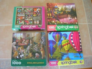 4 SPRINGBOK Jigsaw Puzzles COMPLETE 1 is new in bag 3 r 1000 pieces 1 is 500 - Picture 1 of 16
