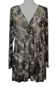Torrid Babydoll Top Gr. 2 Animal Print Schwarz Goth Y2k Boho Mesh Whimsygoth - Bild 1 von 9
