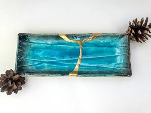 Kintsugi Plate - Blue Bronze v2 - Picture 1 of 11
