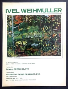 Ivel Weihmuller 1978 "SAFARI" pintura foto gráficos dobles anuncio impreso vintage - Imagen 1 de 1