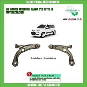 COPPIA 2 BRACCI OSCILLANTI ANTERIORI FIAT PANDA 312 0.9 1.2 BENZINA 1.3 MULTIJET - Foto 1 di 3