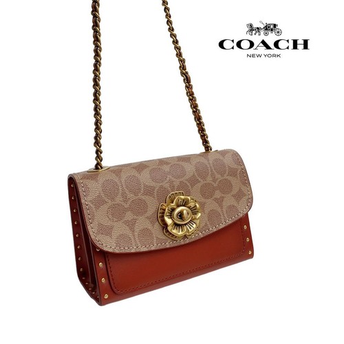 Coach Parker 30592 B4 RU 18 con rivetto bordo firma Tea Rose prodotto outlet
