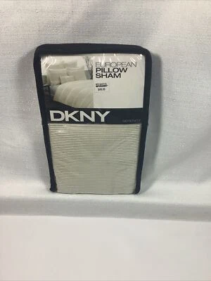 New DKNY European Sham 26"x26" SERENITY ~ Ivory Stripe NIP - Image 1 of 4