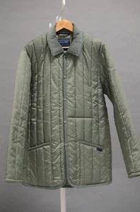 men's Lavenham Denham Vertical Quilt Jacket Seaspray Green Size 42 XL - Picture 1 of 8
