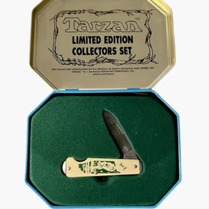 Edgar Rice Burroughs Tarzan Limited Edition Pocket Knife Tin Box Jane - Picture 1 of 11