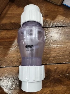 Valterra 200-CU15 PVC Swing/Spring Combination Check Valve, Clear, 1-1/2" Union - Picture 1 of 2