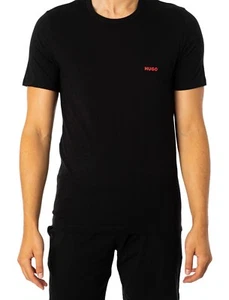 HUGO BOSS Pure Cotton Black Crew Neck Regular Fit HUGO T-Shirt Tee Size L BNWOT - Picture 1 of 4