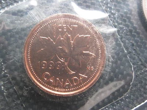 1999 Canadian Prooflike Penny ($0.01) - Picture 1 of 2