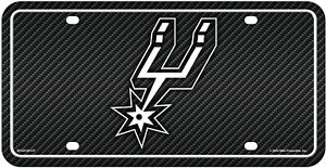San Antonio Spurs Metal Tag License Plate Carbon Fiber Design Premium Basketball