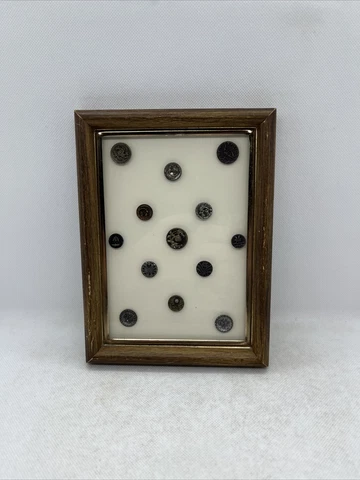 Framed Antique Victorian Clothing Buttons In Wood Frame FREE SHIPPING Cover