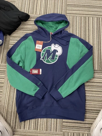 NEW MITCHELL AND NESS NBA HWC DALLAS MAVERICKS NAVY HOODIE LARGE Cover