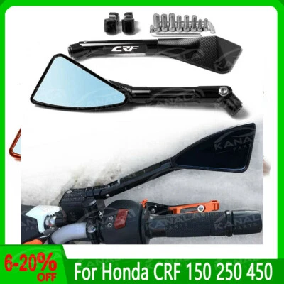 For Honda CRF 150 250 450 CNC Motorcycle Aluminum Alloy Side Rearview Mirrors - Image 1 of 4