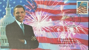 S&T Cachet por Tom OHagen Cuartel Obama Día de Inauguración Fuegos Artificiales Bandera Capitolio - Imagen 1 de 1