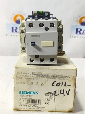 SIEMENS 3TF44 | 3TF4422-0A 3POLE AC 24V 50/60Hz 55A MAGNETIC CONTACTOR FREE SHIP - Image 1 of 4