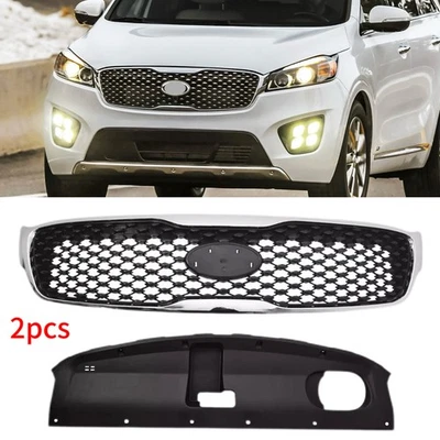 Para 2016-2018 Kia Sorento grade superior dianteira do para-choque e capa protetora de mira do radiador - Imagem 1 de 4