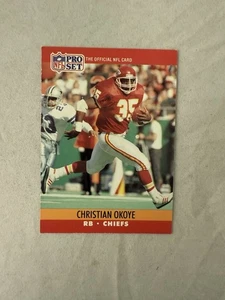 1990 Pro Set #532 CHRISTIAN OKOYE Kansas City Chiefs - Picture 1 of 2