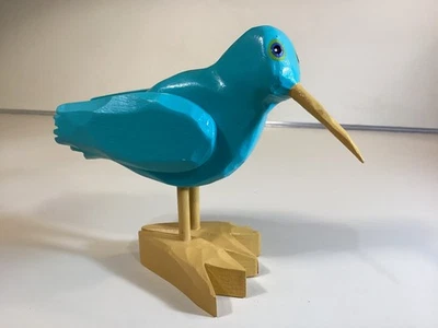 Signed Folk Art Eleanor Wyand Lunenburg, Nova Scotia Painted Carved Wood Bird - Image 1 of 4