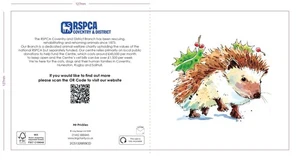 RSPCA Charity Christmas Cards Pack Animal Design Hedgehog 127mm - Picture 1 of 2
