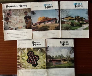 Lot of 5 House & Home Magazines, 1956-1958, MCM Architecture, Frank Lloyd Wright - Picture 1 of 6