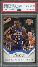 2013-14 Panini Prestige #52 Metta World Peace Signed Card AUTO 10 PSA Slabbed Kn
