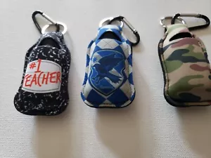 Traval Hand Sanitizer Holder Keychain 3 with empty bottles - Picture 1 of 5