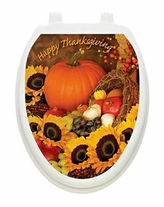 Bountiful Harvest Toilet Tattoo Vinyl Lid Cover Decoration Removable Reusable - Picture 1 of 2