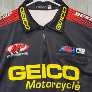 Pilot Geico Motorcycle 1/4 Zip AMA Lucas Oil Racing Jersey Size L - Picture 1 of 9