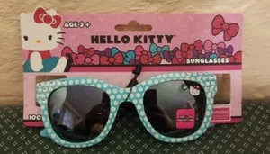 Hello Kitty Girls Sunglasses Blue Green Teal Polkadot Frames - Picture 1 of 2
