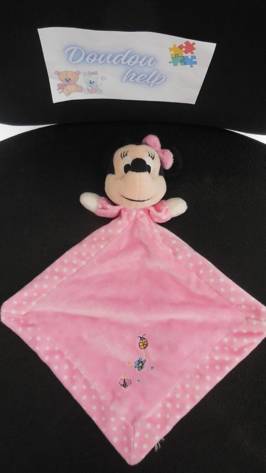 doudou plat Minnie rose coccinelle fleur papillon DISNEY (3 dispo) - Photo 1/1