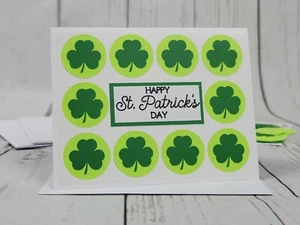 Glücklicher St. Patricks Day Grußkarten-Set #8 [4 Stück, Zum Selbermachen, Kleeblätter, grün] - Bild 1 von 6