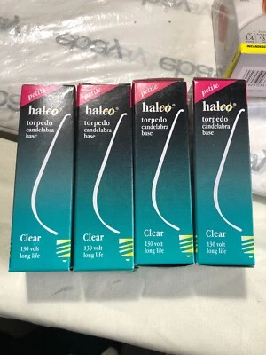 4 Halco 1006 T10CL25 40 w 130 v B10 Clear Candelabra Torpedo Tip Light Bulb Lamp - Image 1 of 3