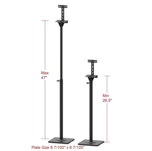 One Pair Speaker Stand Mount Bracket Floor Stand Satellite Height Adjustable ajb - Picture 1 of 8