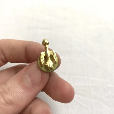 Gold Dove Carrying Heart Pin - Image 1 of 3
