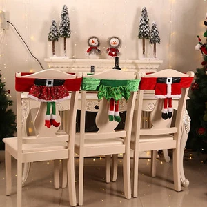Christmas Theme Chair Decoration Cover Festive Back with Elf - Bild 1 von 10