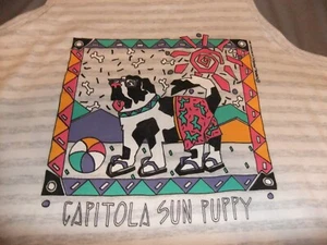 VTG Capitola CA SUN PUPPY BEACH TANK TOP SHIRT ADULT LARGE USA MADE NM COND - Picture 1 of 4