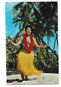 Cartolina TAHITIAN DANCER Kodak Hula Show Doppio Garofano Rosso LEI Hawaii HI 1969 - Foto 1 di 2