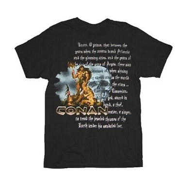 Adult Unisex Frazetta Conan The Barbarian Robert Howard Text T-shirt - Image 1 of 4