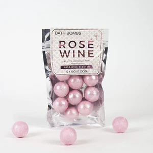 NIB ROSE WINE Bath Bombs Set of 10 Glitter Rose Wine Scented Sealed - Picture 1 of 5
