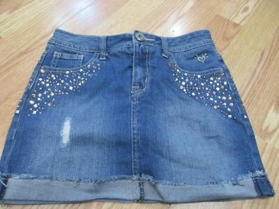  Falda vaquera premium Justice para niñas con bolsillos con joyas denim desgastado 12R Foto 1 de 4
