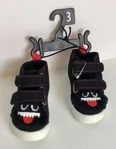 Wonder Nation Kleinkind schwarz Fell Gesicht Größe 3 Sneaker - Bild 1 von 4
