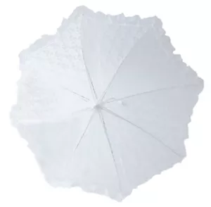 24" Lace baby or bridal shower umbrella white parasol - Picture 1 of 3